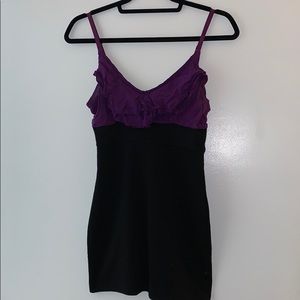 Mini dress super short purple and black size S